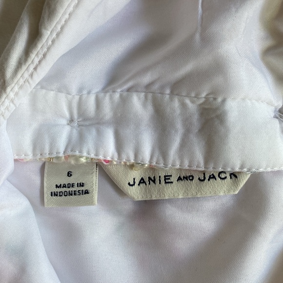 Two Janie and Jack Little Girls Spring Summer Dresses Size 6 Peach Pink White - Picture 4 of 16